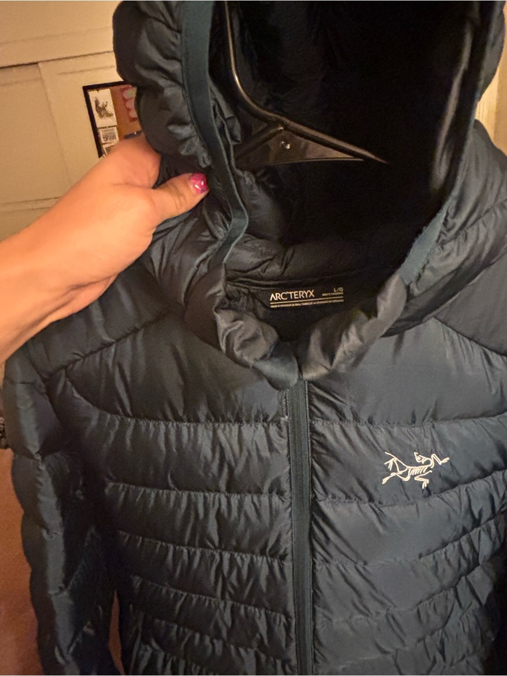 Arc'teryx Navy Blue Quilted Hooded Puffer Jacket